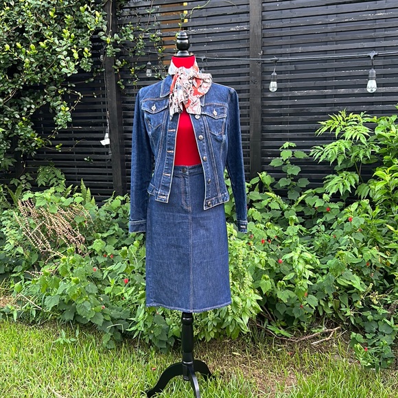 J Crew Denim Pencil Skirt 29 - Picture 3 of 13